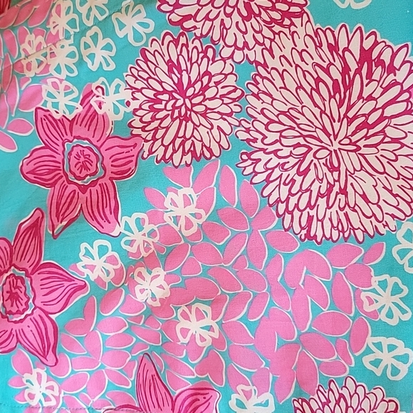 LILLY PULITZER Cropped Blue Pink White Flowe Print Pants Size 2 - Picture 2 of 14